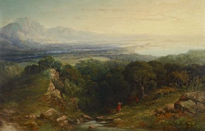 A Ilha de Man, 1848 - 1854 (óleo no painel de mogno) de John Martin
